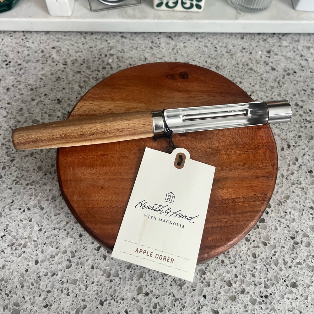 Hearth and Hand Wood and Stainless Steel Apple Core
